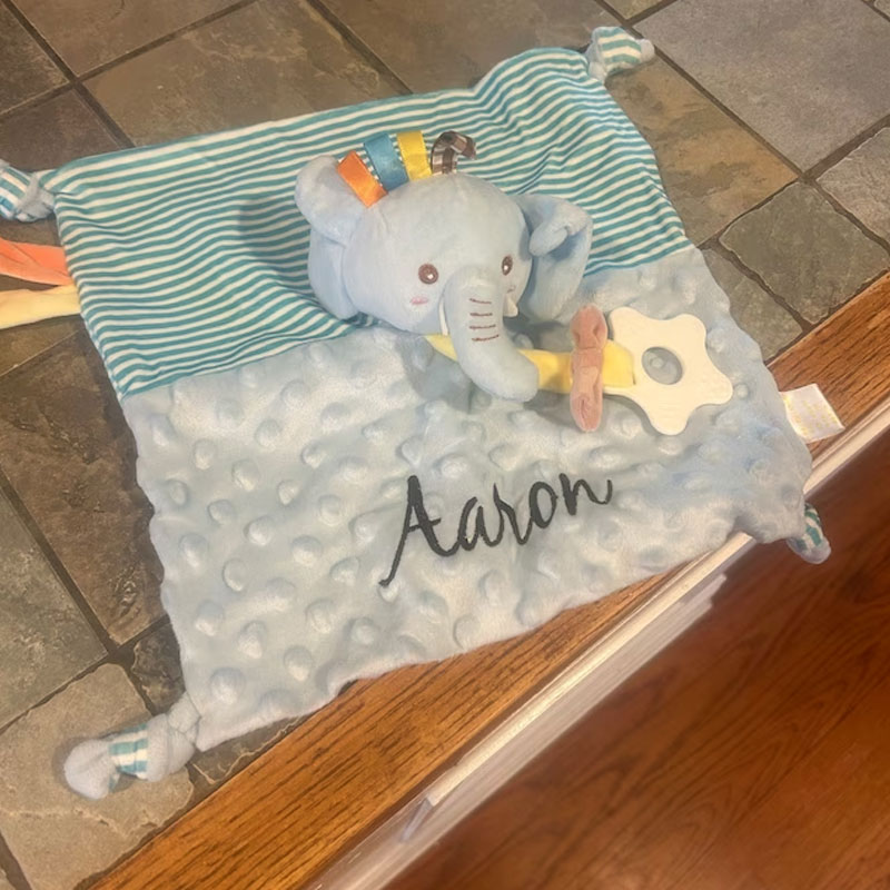 Embroidered Baby Comforter Stuffed Animal Comforter