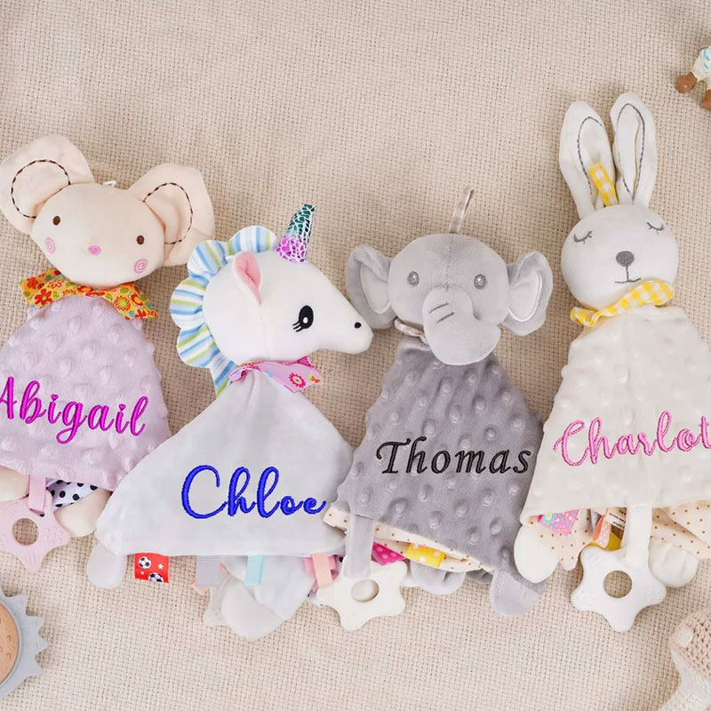 Embroidered Baby Comforter Stuffed Animal Comforter