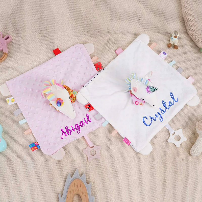Embroidered Baby Comforter Stuffed Animal Comforter