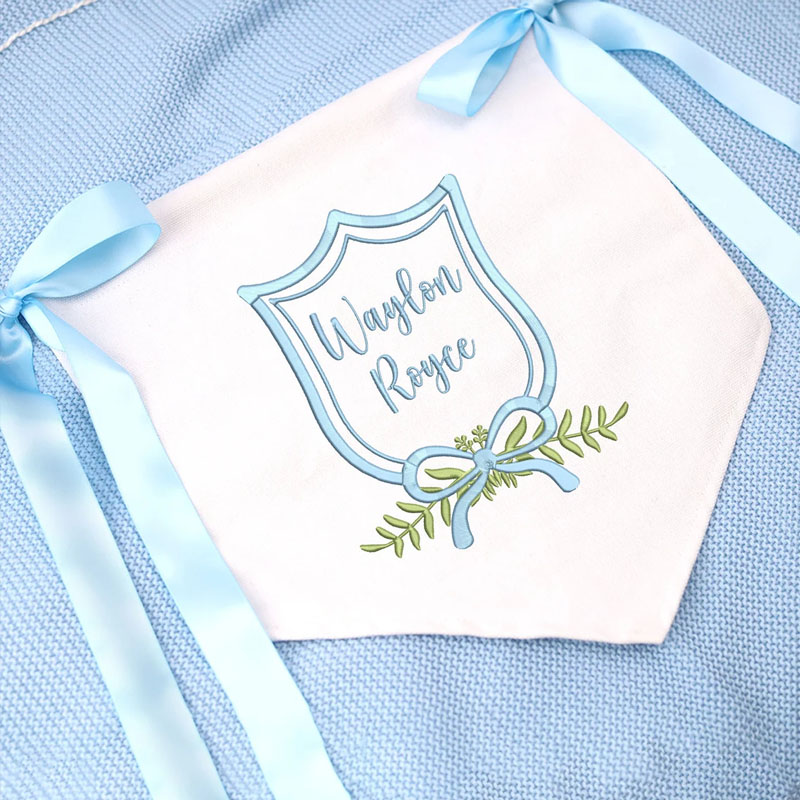 Embroidered Baby Name Flag Welcome Baby Banner