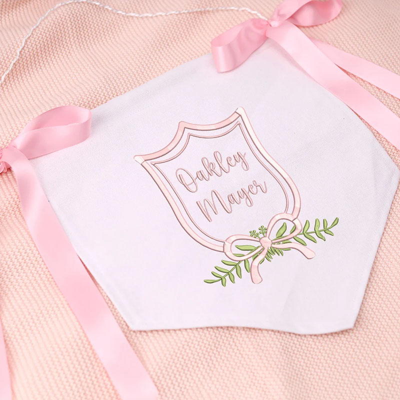 Embroidered Baby Name Flag Welcome Baby Banner