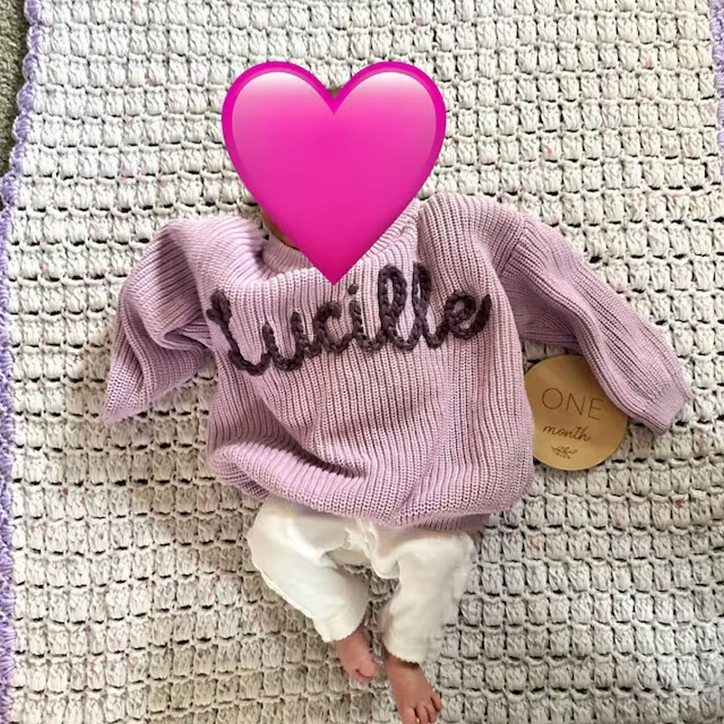 Embroidered Baby Name Sweater Luxury Baby Girl Gifts