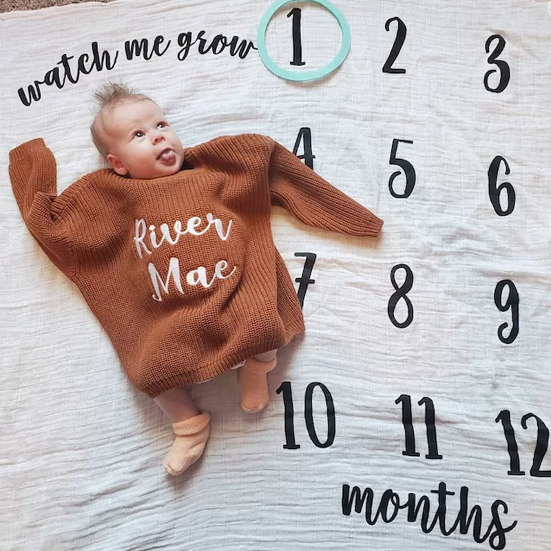 Embroidered Baby and Toddler Sweater Baby Name Announcement