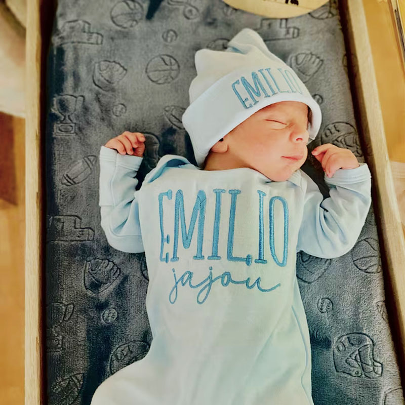 Embroidery Baby Boy Coming Home Outfit Set
