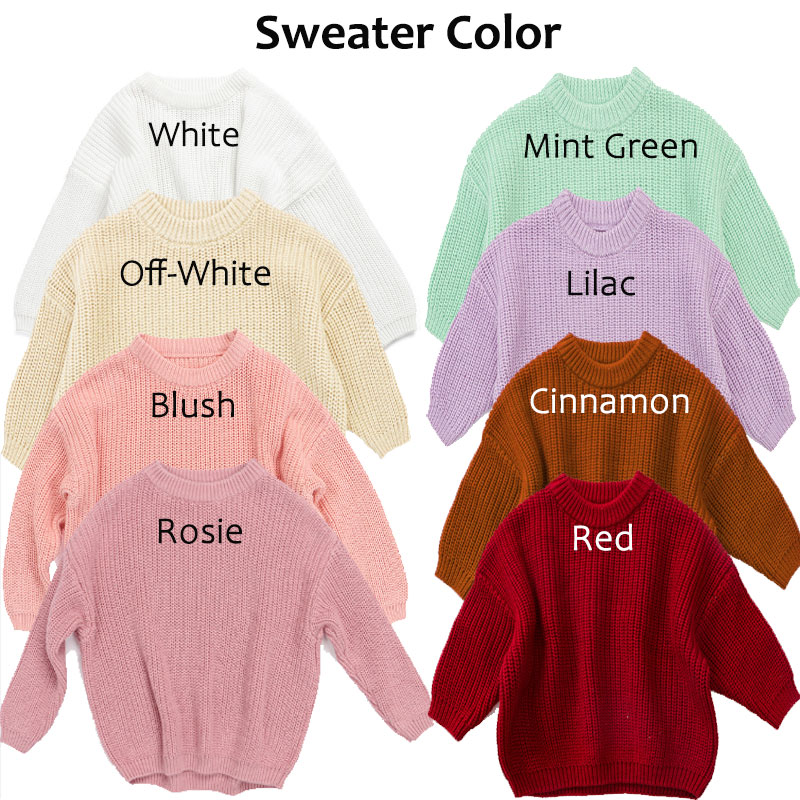 FLOWER Baby Name Sweater Hand Embroidered Knit Sweater