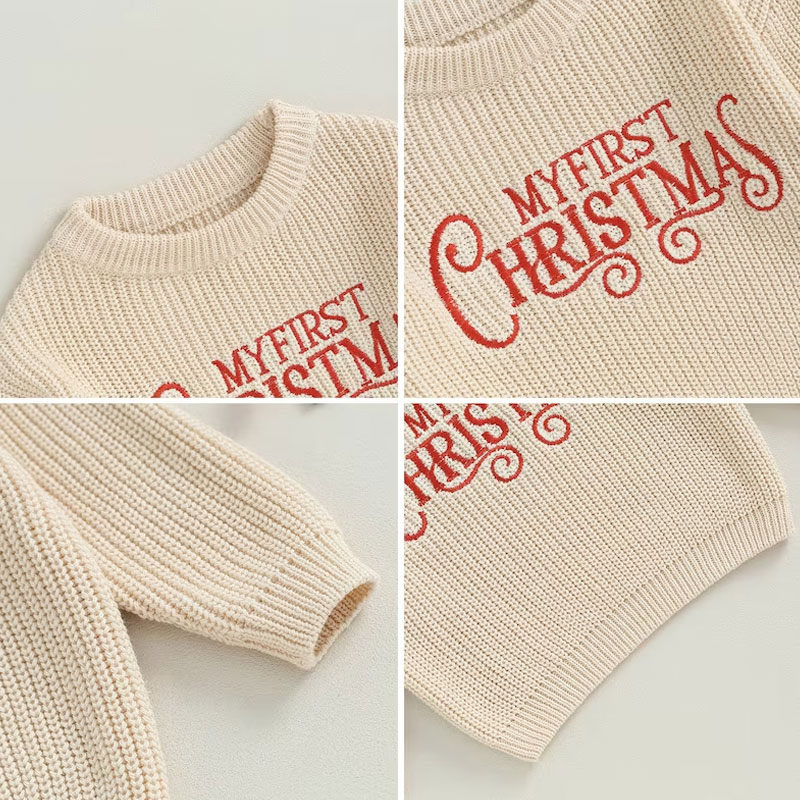 First Christmas Baby Sweater Unisex Girl or Boy Christmas Outfit
