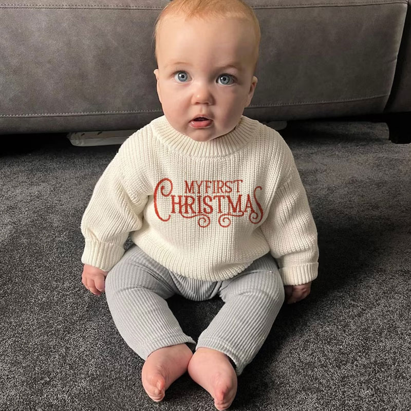 First Christmas Baby Sweater Unisex Girl or Boy Christmas Outfit