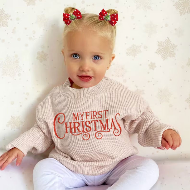 First Christmas Baby Sweater Unisex Girl or Boy Christmas Outfit
