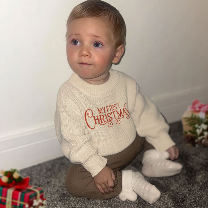 First Christmas Baby Sweater Unisex Girl or Boy Christmas Outfit