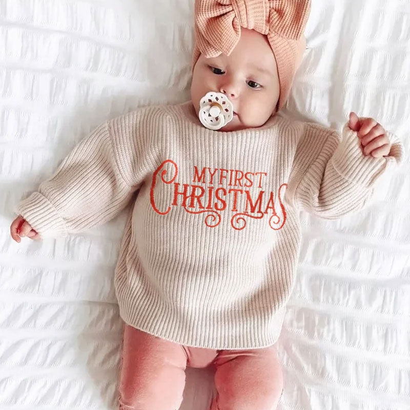 First Christmas Baby Sweater Unisex Girl or Boy Christmas Outfit
