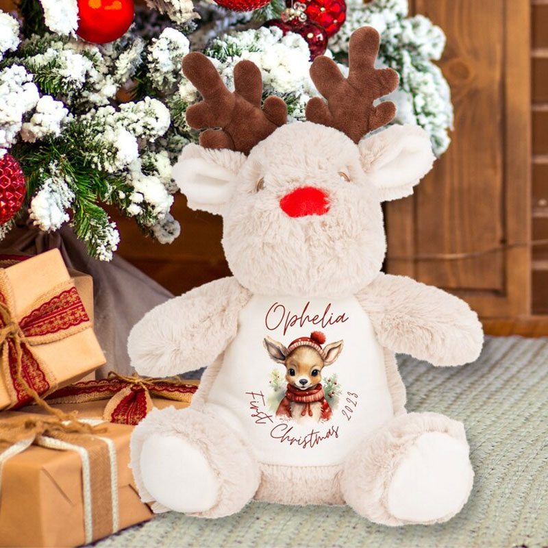 First Christmas Gift Teddy Reindeer Baby Soft Toy