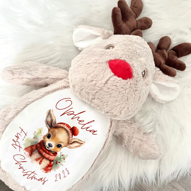First Christmas Gift Teddy Reindeer Baby Soft Toy
