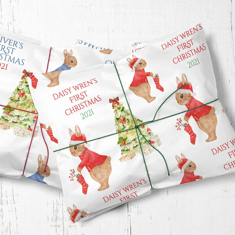 First Christmas Wrapping Paper Personalised