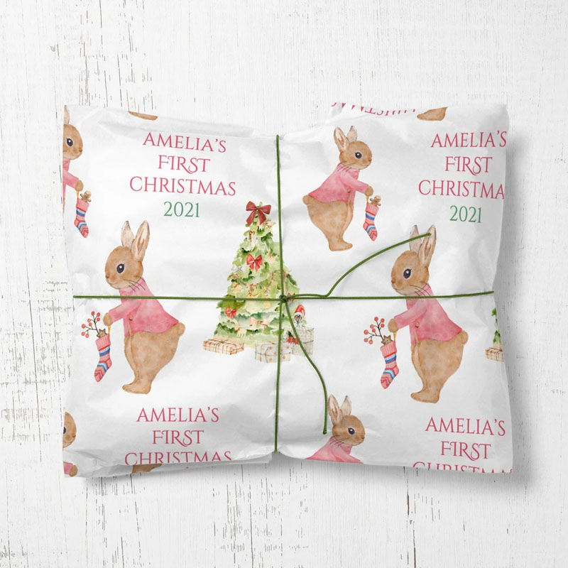 First Christmas Wrapping Paper Personalised