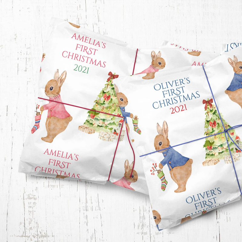 First Christmas Wrapping Paper Personalised