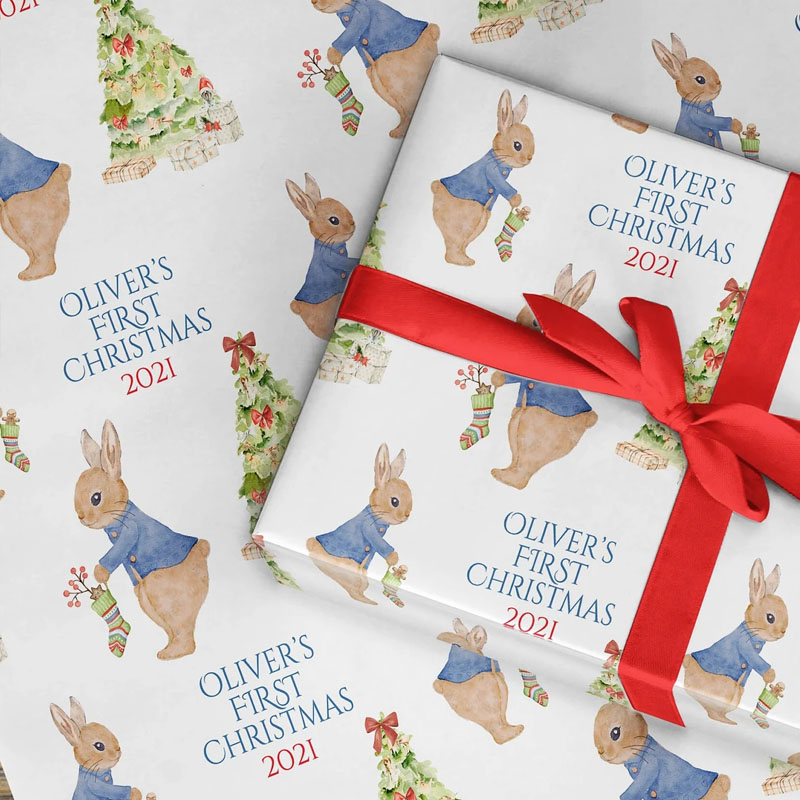 First Christmas Wrapping Paper Personalised