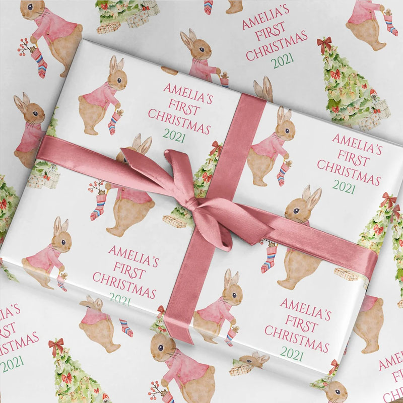 First Christmas Wrapping Paper Personalised