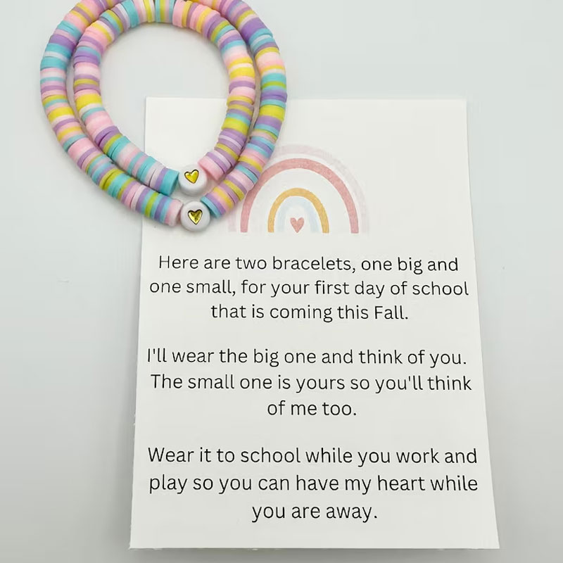 First day of School Mom and child Separation Bracelet set