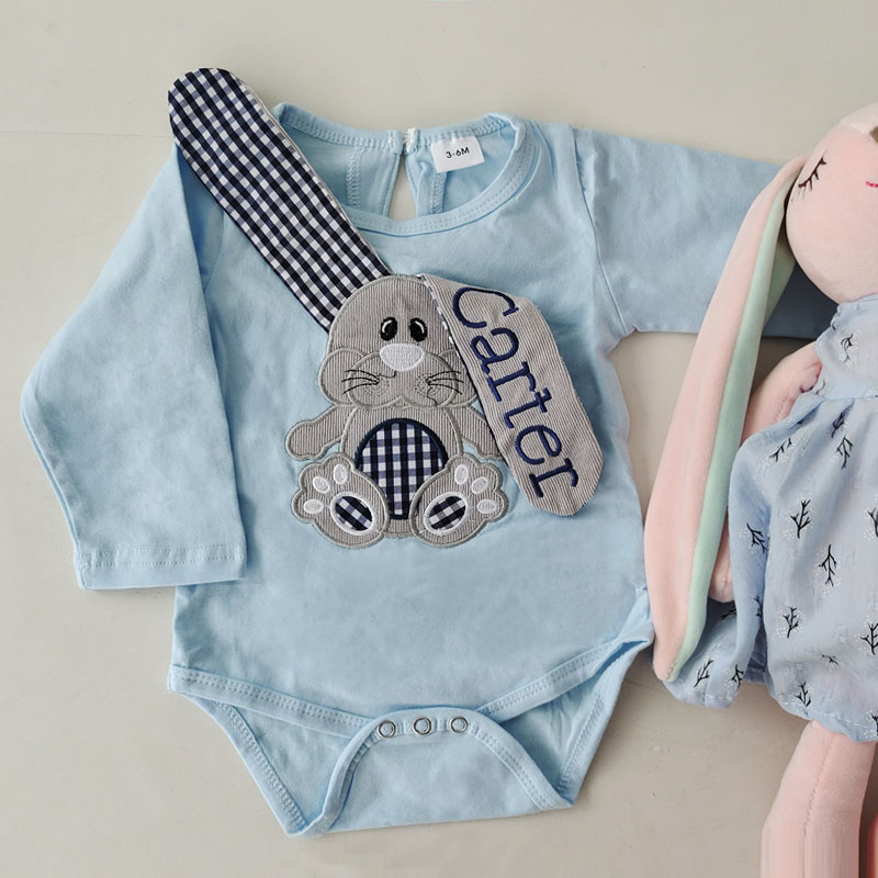 Floppy Eared Bunny Bubble Baby Easter Party Outfit
