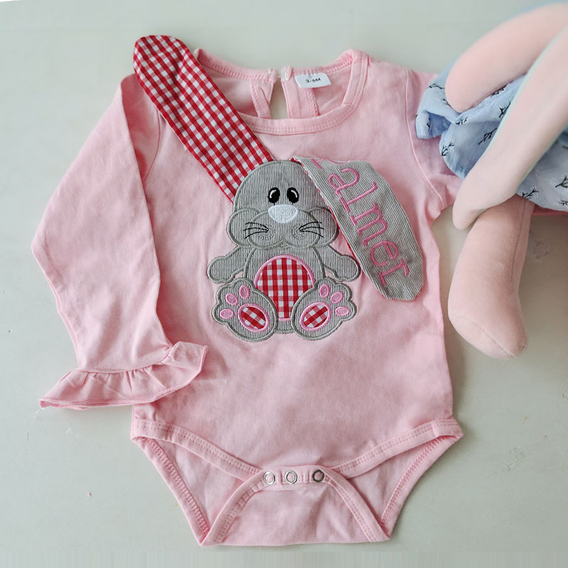 Floppy Eared Bunny Bubble Baby Easter Party Outfit