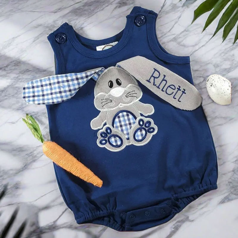 Floppy Eared Bunny Bubble Baby Easter Party Outfit