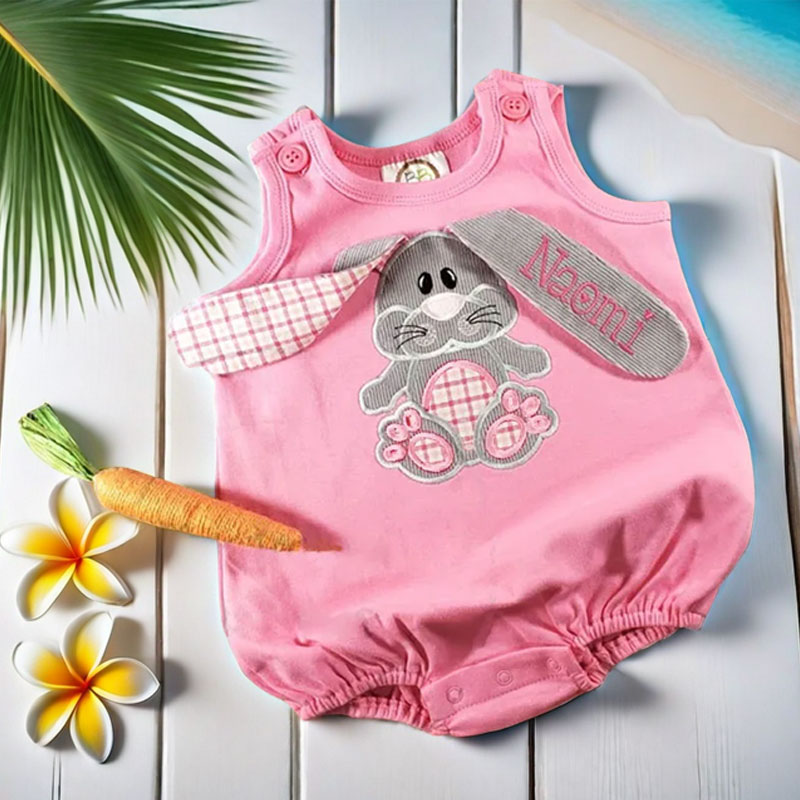 Floppy Eared Bunny Bubble Baby Easter Party Outfit