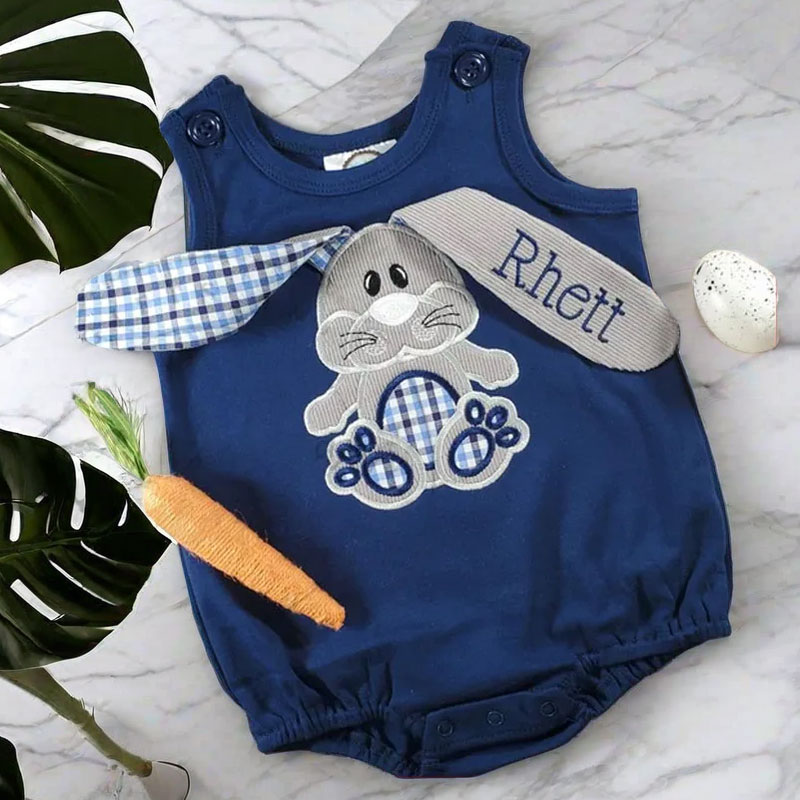 Floppy Eared Bunny Bubble Baby Easter Party Outfit