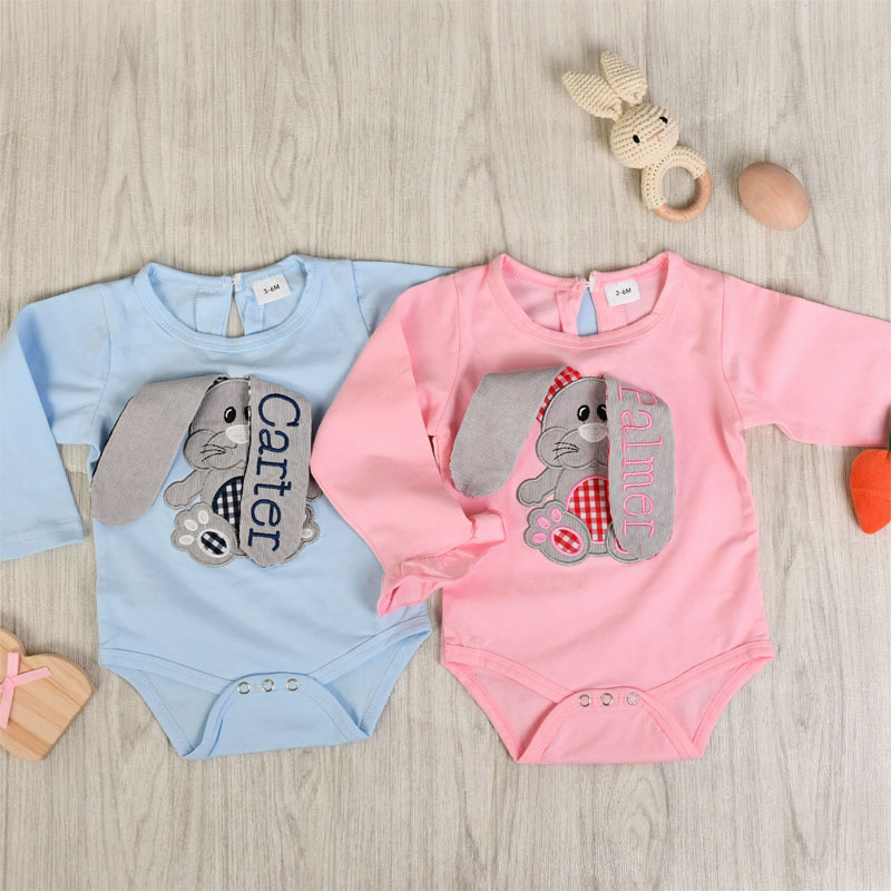 Floppy Eared Bunny Bubble Baby Easter Party Outfit