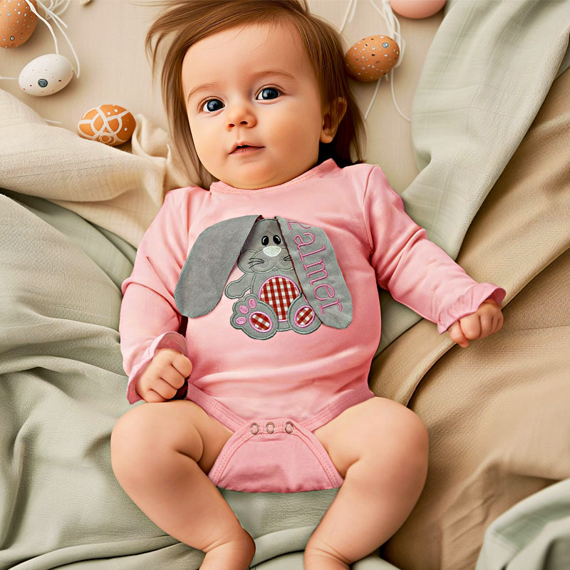 Floppy Eared Bunny Bubble Baby Easter Party Outfit