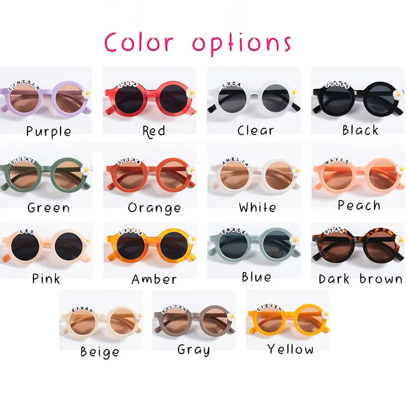 Floral Daisy Custom Name Sunglasses for Toddler