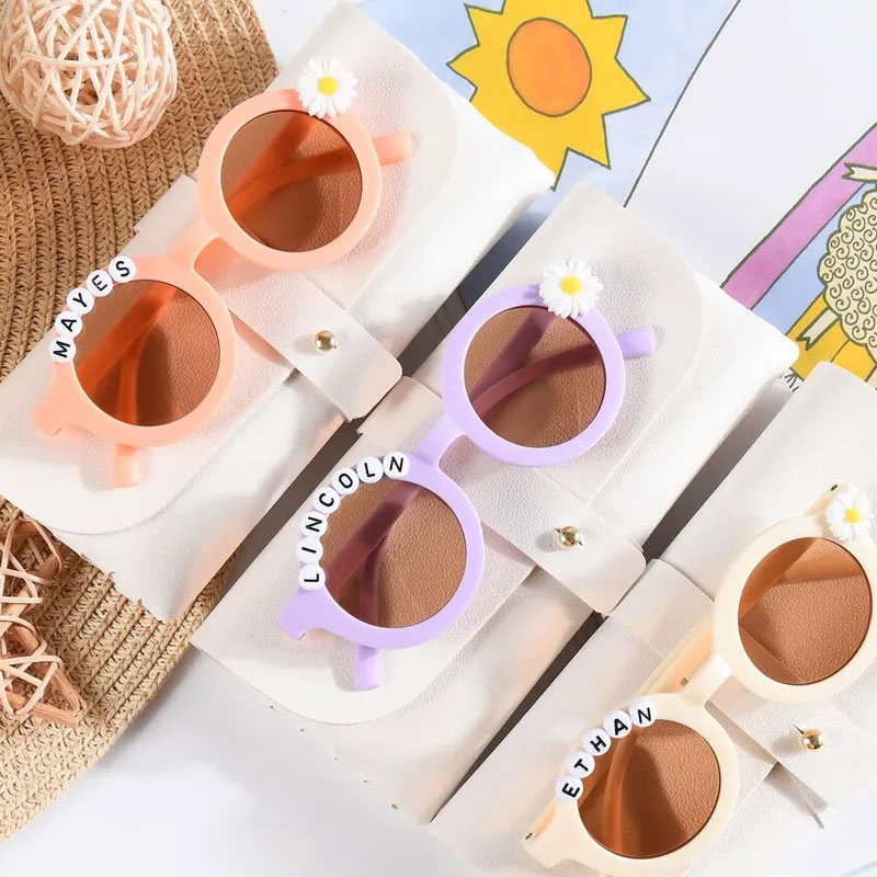 Floral Daisy Custom Name Sunglasses for Toddler