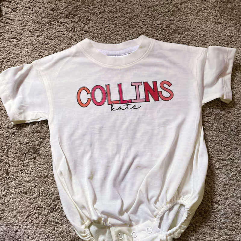 Girl Personalized Name Bubble Romper
