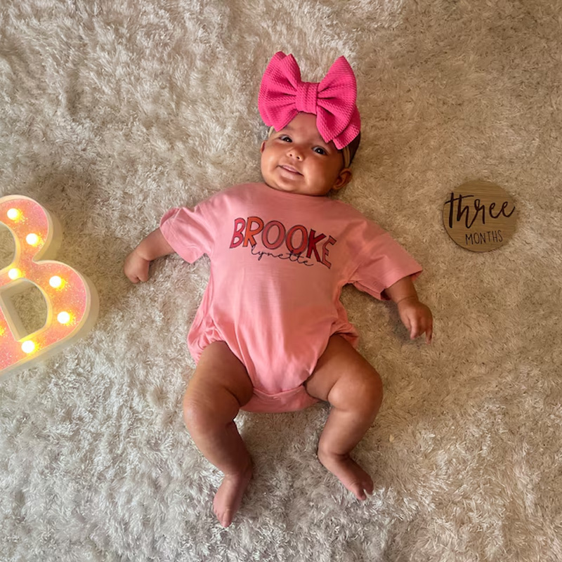 Girl Personalized Name Bubble Romper