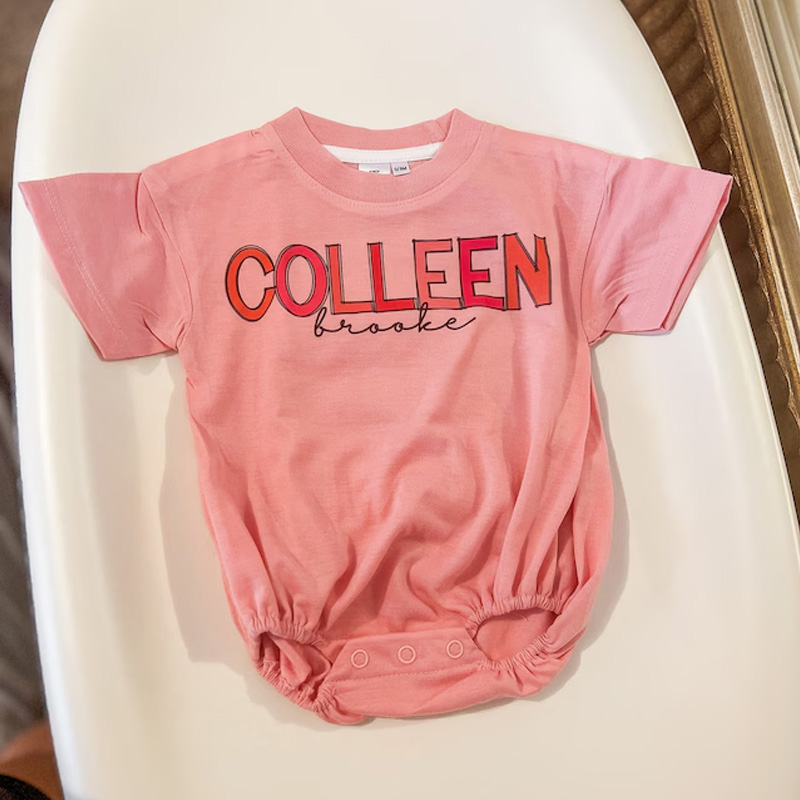 Girl Personalized Name Bubble Romper