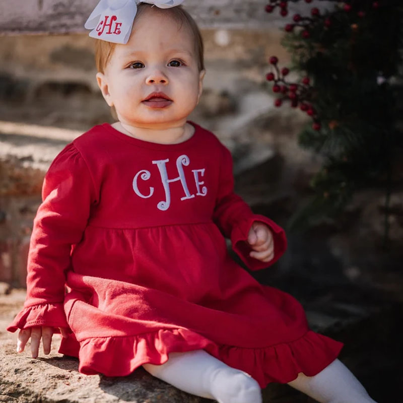 monogram christmas dress