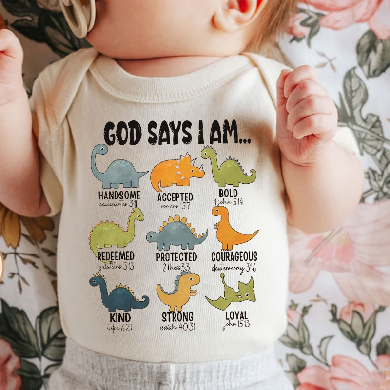 God Says I Am Handsome Baby Onesie Religious Bodysuit
