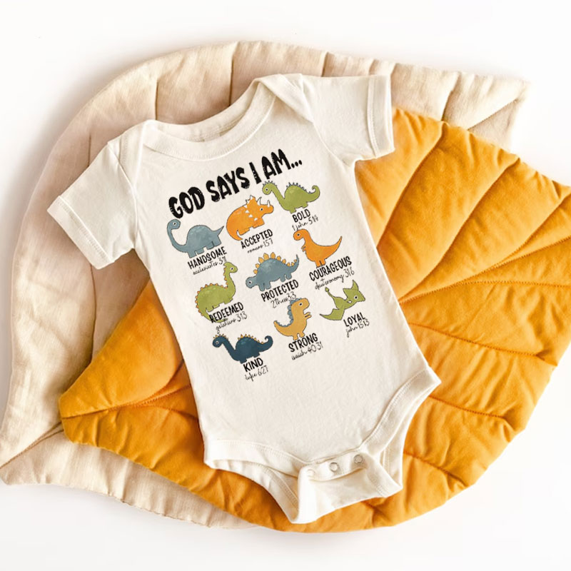 God Says I Am Handsome Baby Onesie Religious Bodysuit