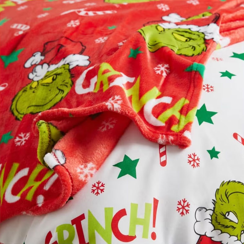 Grinch Supersoft Fleece Throw Blanket Merry Grinchmas Ideal