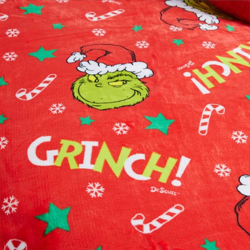 Grinch Supersoft Fleece Throw Blanket Merry Grinchmas Ideal