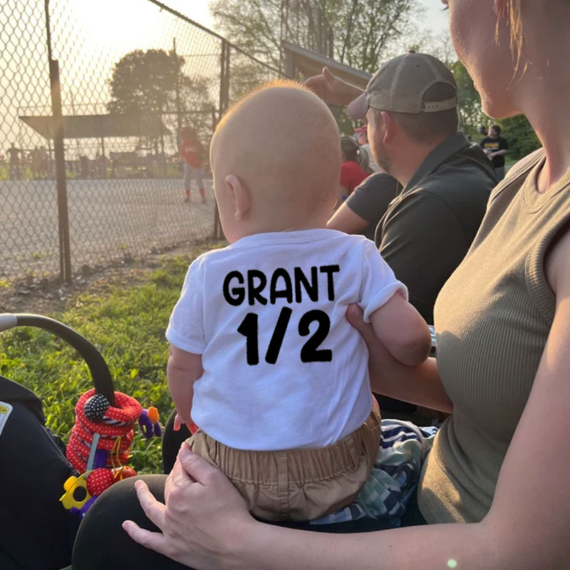 Half Way To One Birthday Football Bodysuit
