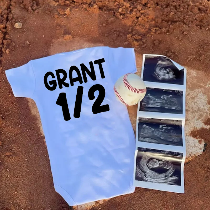 Half Way To One Birthday Football Bodysuit