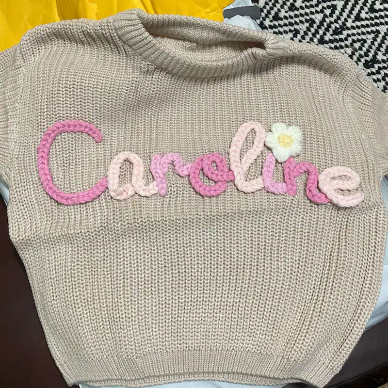 Hand Embroidered Baby Knit Sweater
