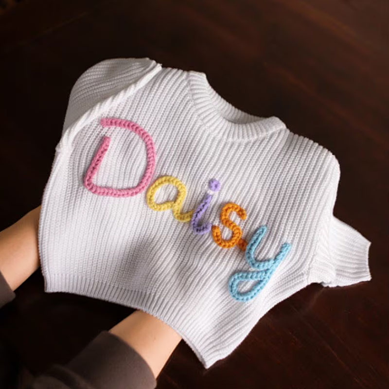 Hand Embroidered Baby Knit Sweater