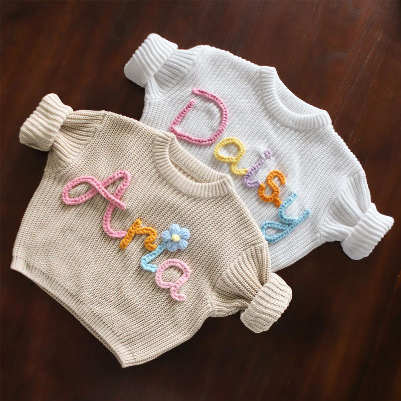 Hand Embroidered Baby Knit Sweater