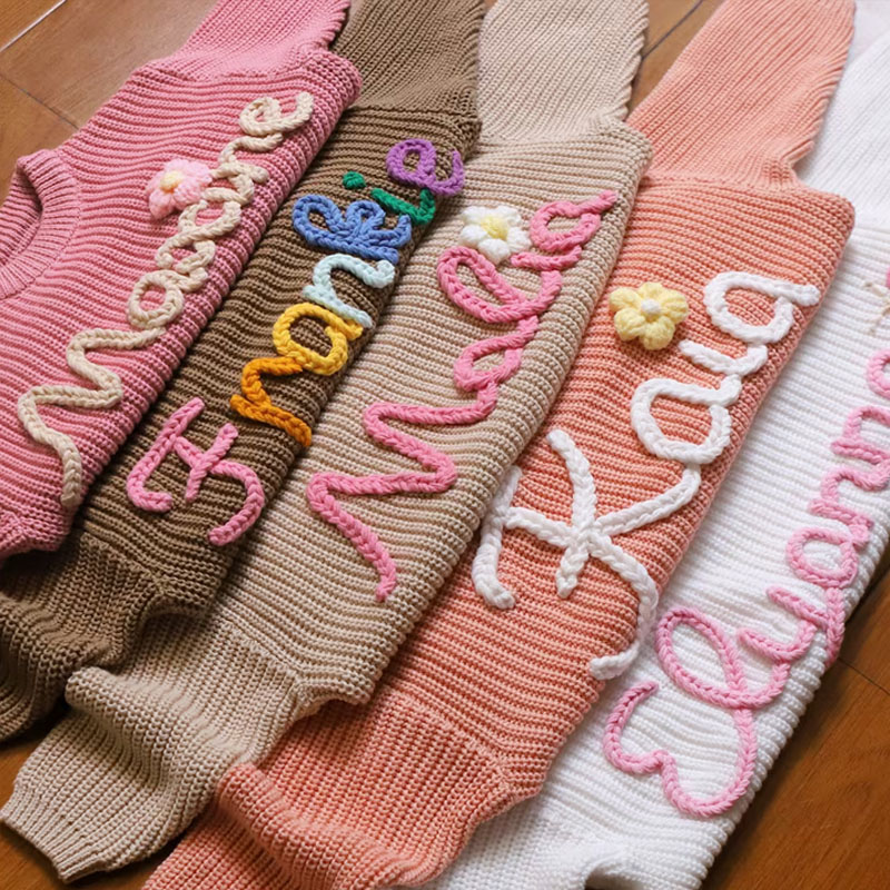 Hand Embroidered Baby Knit Sweater
