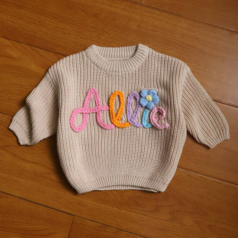 Hand Embroidered Baby Knit Sweater
