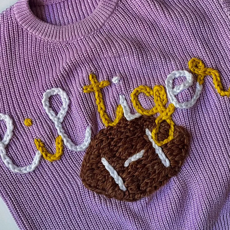 Hand Embroidered Soccer Football Sweater Baby and Toddler Gift