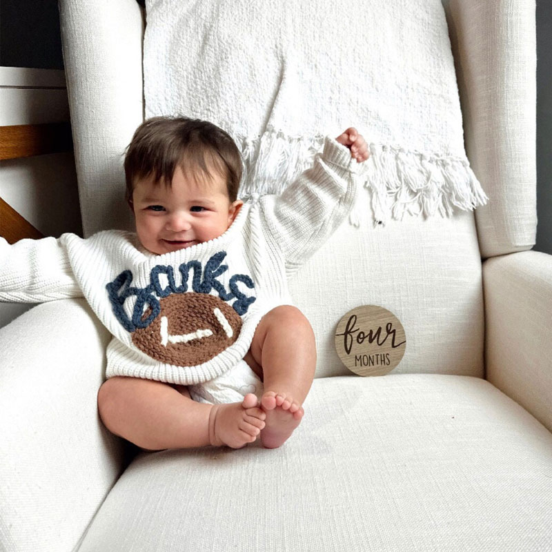 Hand Embroidered Sports Team Baby and Toddler Sweater