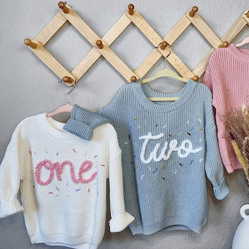 Hand embroidered One Sweater First Birthday