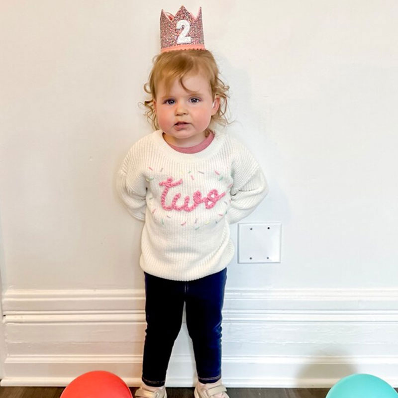 Hand embroidered One Sweater First Birthday